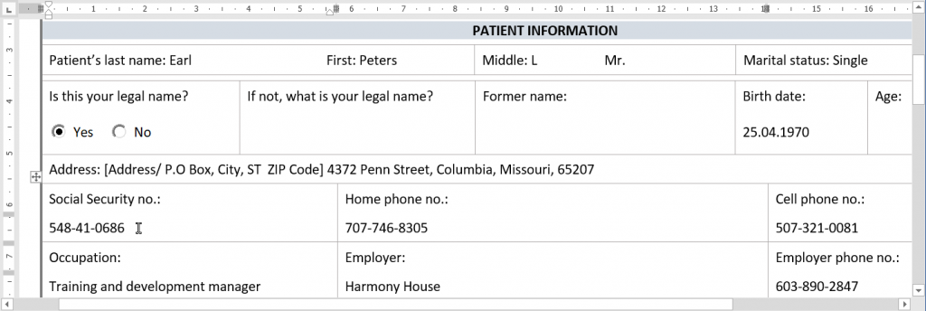 Medical Documents - EncounterForm_EarlPeters